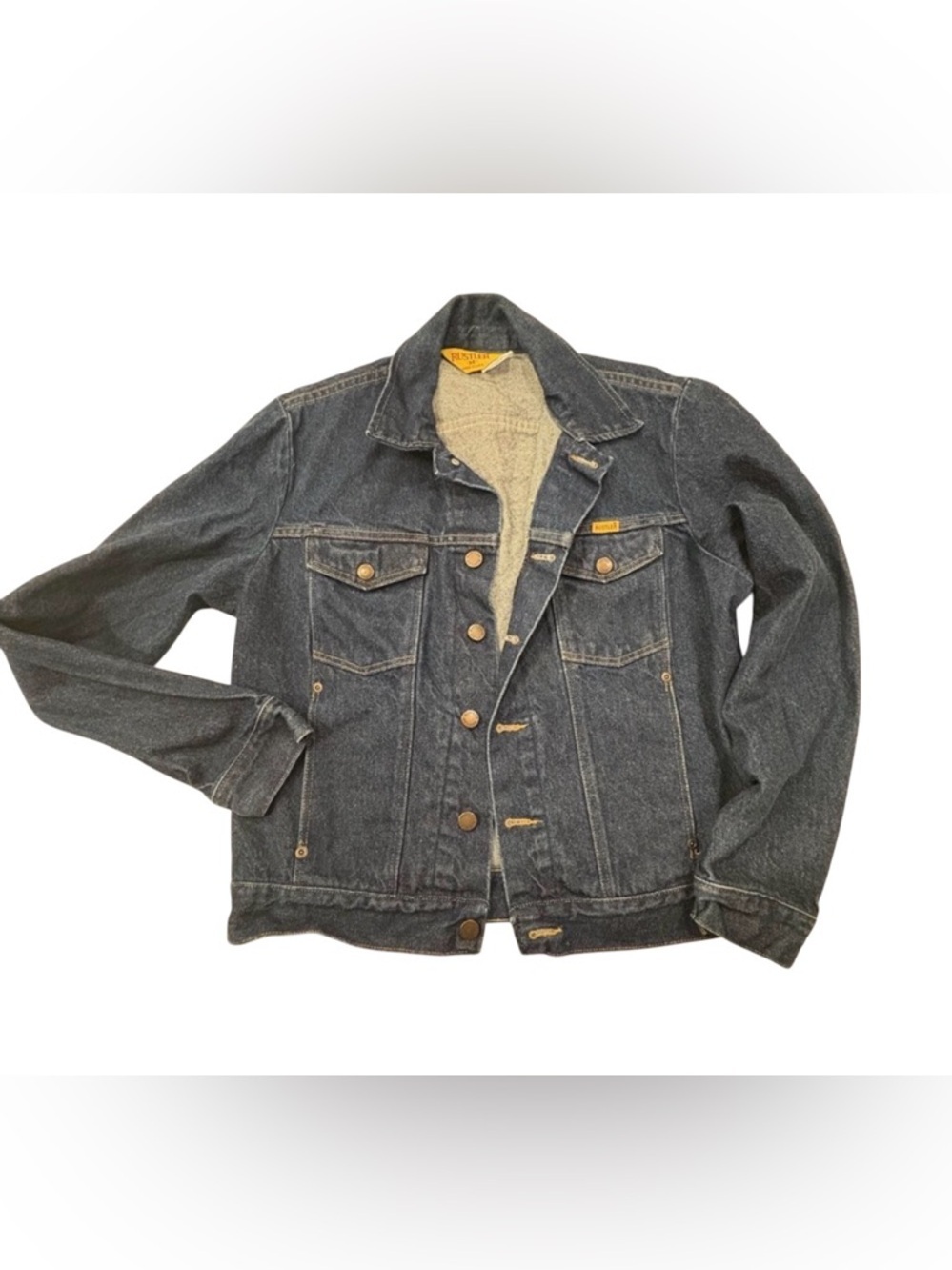 Vintage 90’s Rustler Dark Blue Denim Jacket Made In USA 100% Cotton